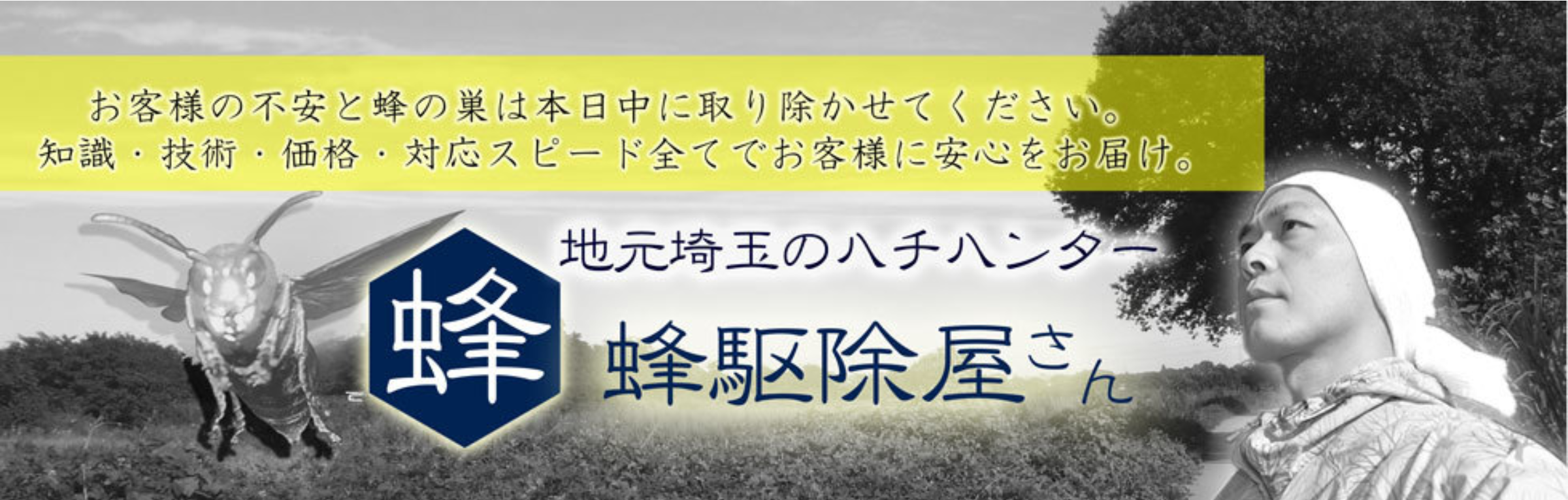 スズメバチ駆除、アシナガバチ駆除の「蜂駆除屋さん」